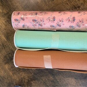 Floral Pink, Mint Green, and Brown Craft Rolls